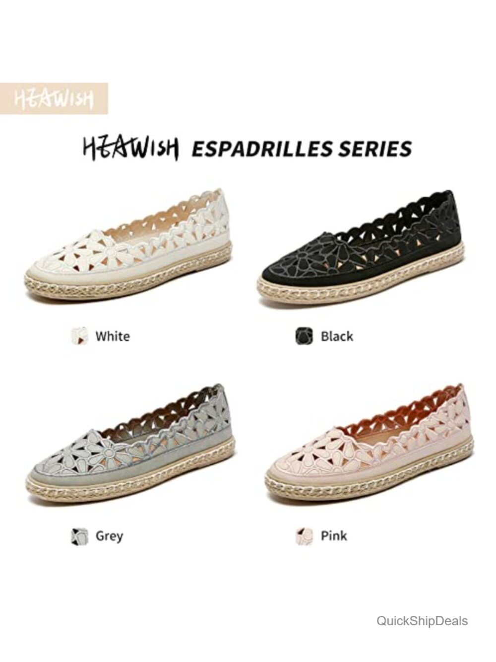 PU Leather Ballet Flats Espadrille Loafers Closed Toe Slip On Women's Summer - Picture 4 of 6